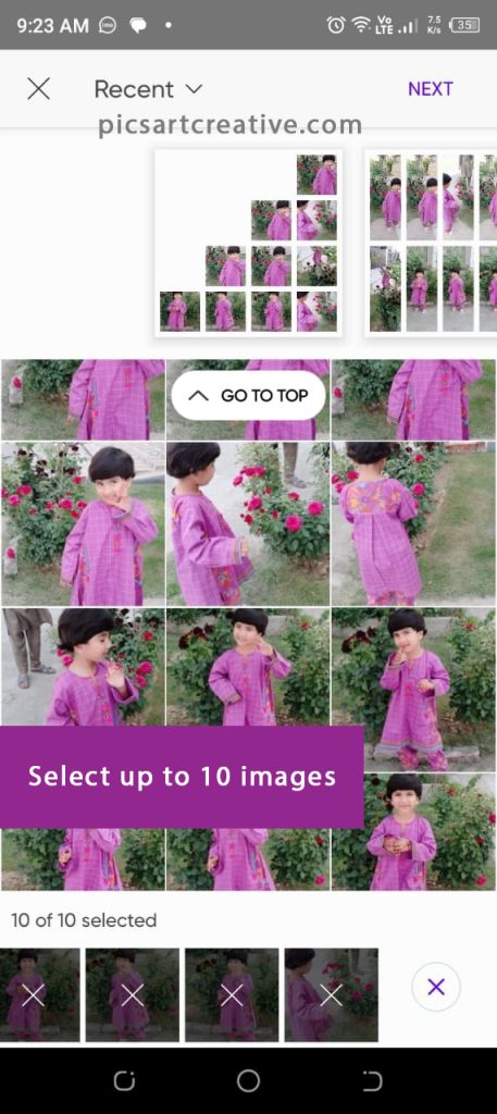 picsart creative collage add images