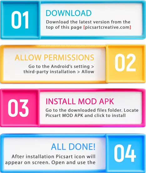 how to install picsart mod apk